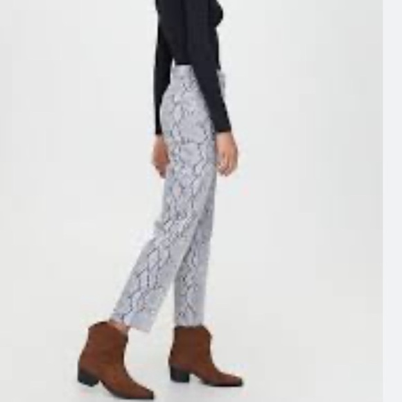 Wilfred Free Jeans Kelsey Pants Snakeskin Pants Size 4 Utility High Waist - Picture 12 of 12